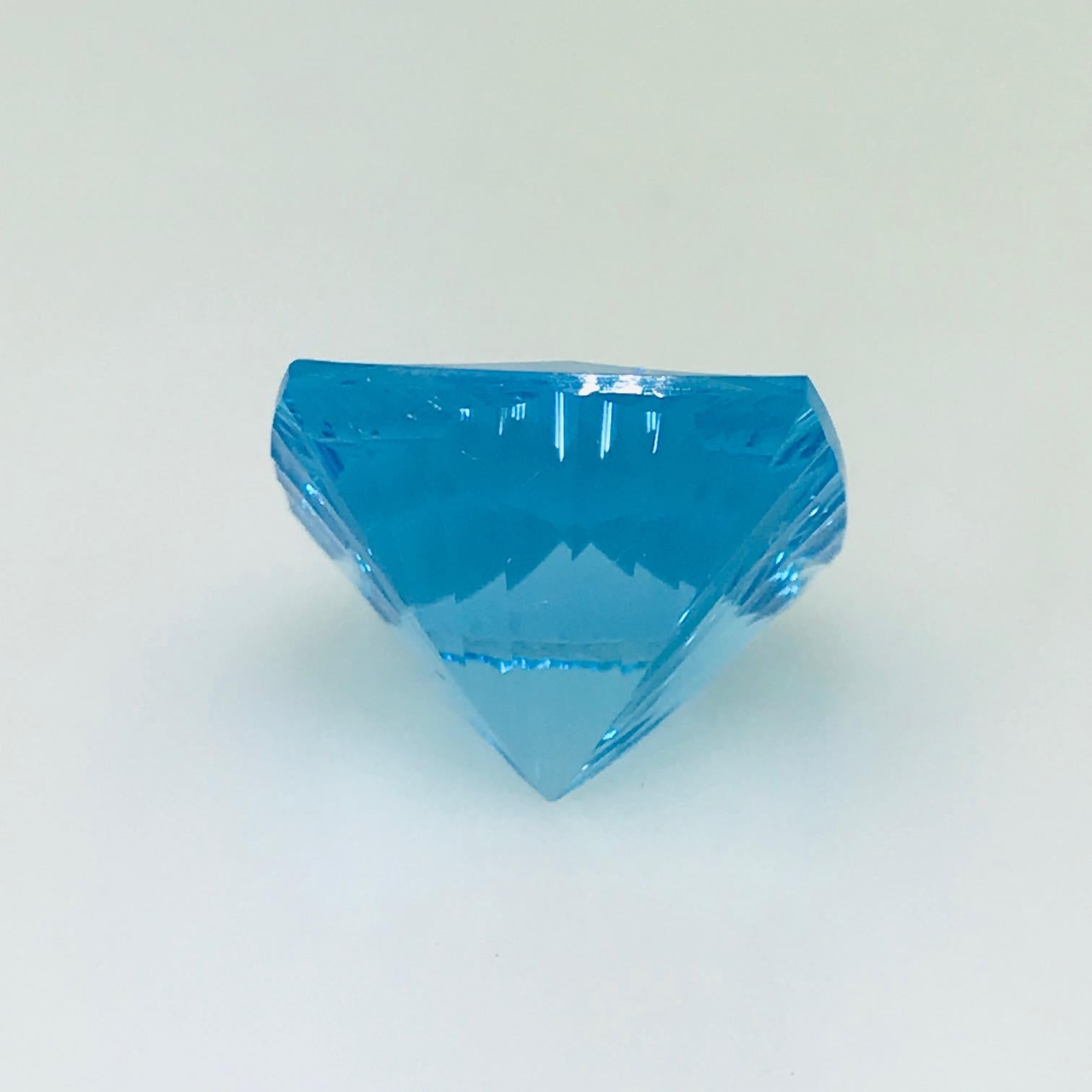 Artisan 23 Carat German Fantasy Cushion Cut Swiss Blue Topaz Natural Gemstone