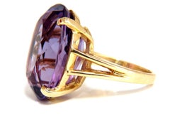 23 Carat Natural Purple Amethyst Ring 14 Karat