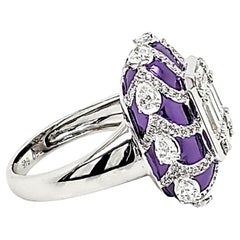 2.3 Carat Pear, Baguette, Round Diamond White Gold Ring