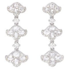 Pendiente de gotas de diamante tulipán talla rosa de 2,3 quilates y oro de 18 quilates
