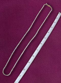 23 Carat Round Brilliant Cut Diamonds 18K Yellow Gold Tennis Necklace