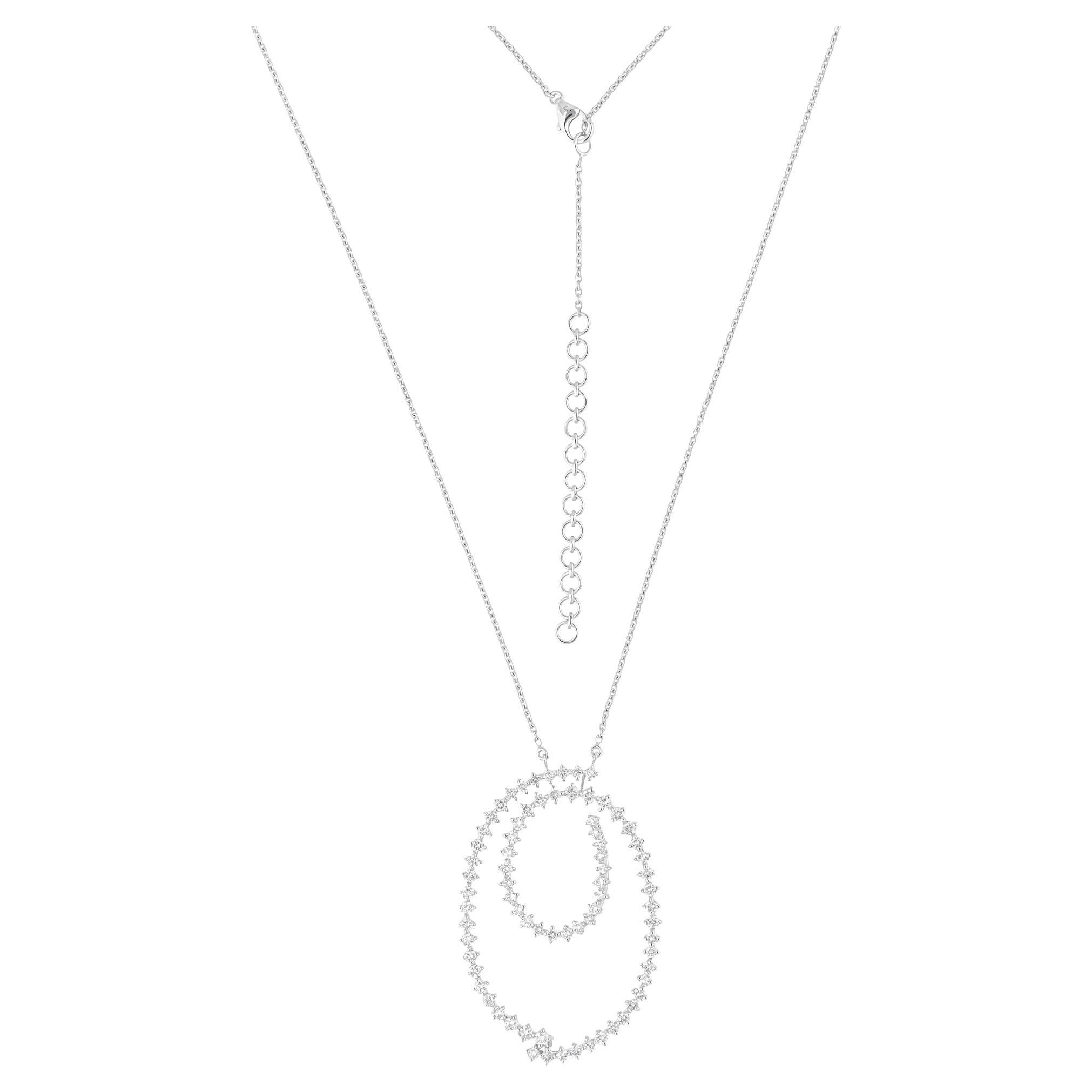 2.30 Carat SI/H Round Brilliant Cut Diamond Pendant Necklace 14 Karat White Gold