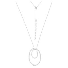 Collana con ciondolo di diamanti da 2,30 carati SI/H taglio brillante rotondo in oro bianco 14 carati