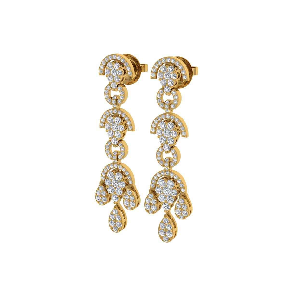 18 Karat Gelbgold-Schmuck mit 2,3 Karat SI/H runden Diamanten im Brillantschliff (Rundschliff) im Angebot