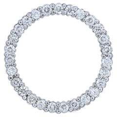 Vintage 2.3 Carat Total Weight 14K Diamond Circle Pendant