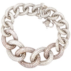 23 Carats Pink and White Classic Diamond Bracelet White Gold