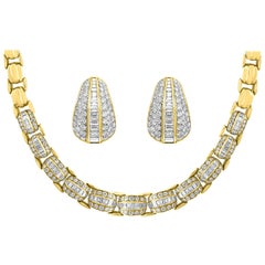 23 Karat Diamant Halskette & Ohrringe Brautsuite von Star Forest 105 Gm 18 K Gold