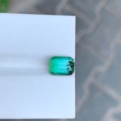2.3 Cts Natural Bluish Green Cushion Cut Tourmaline Gemstone for Jewellery