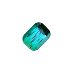 2.3 Cts Natural Bluish Green Cushion Cut Tourmaline Gemstone for Jewellery