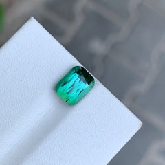 2.3 Cts Natural Bluish Green Cushion Cut Tourmaline Gemstone for Jewellery