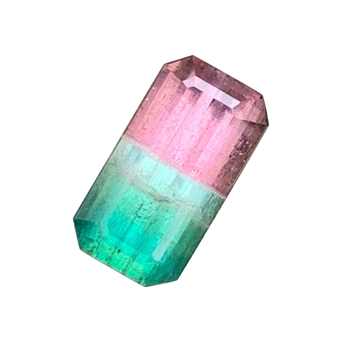 2.3 cts Rare Bicolor Pink Green Tourmaline Gemstone for Jewellery 10 mm