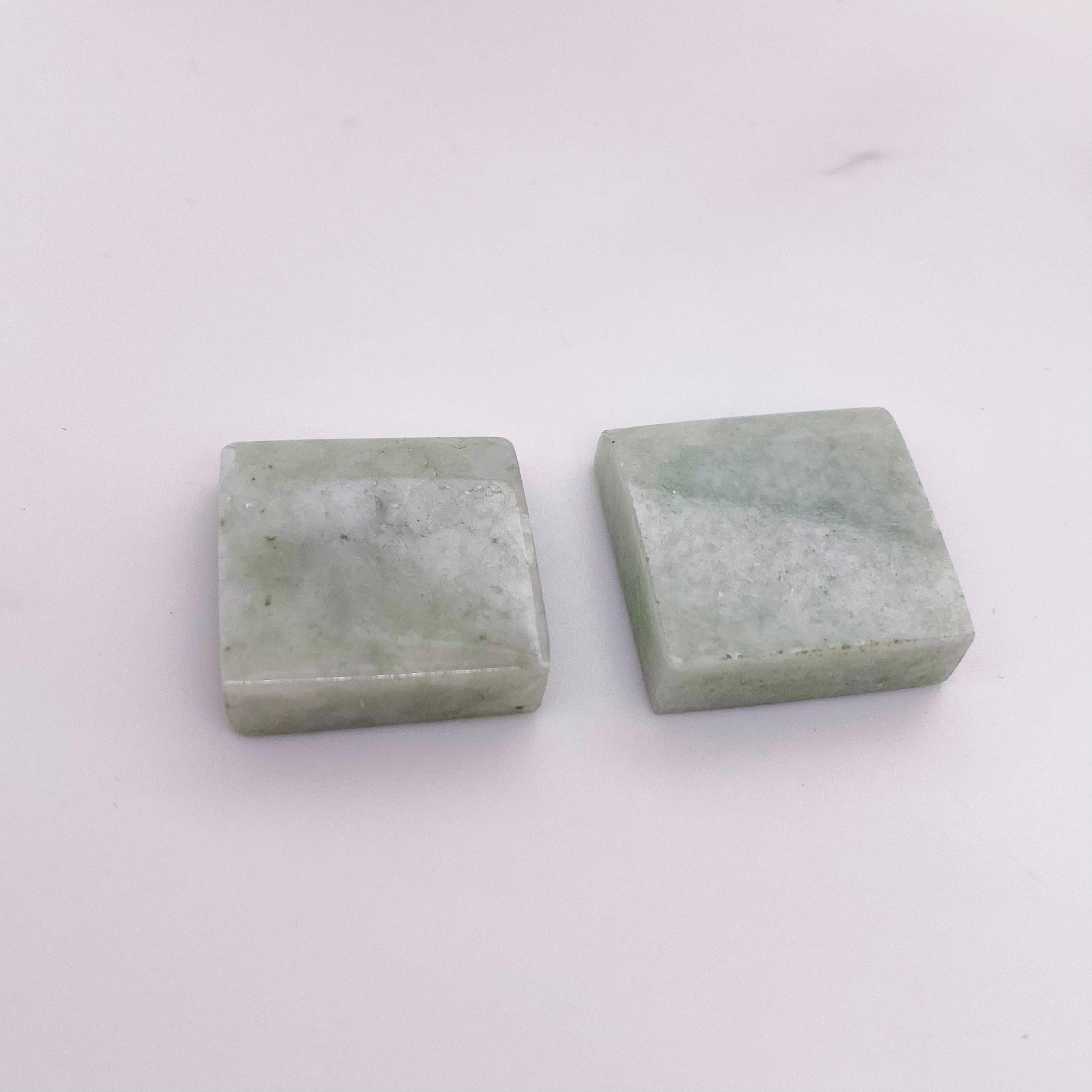 Art Deco Jadeite Imperial Jade Gemstones in Wooden Box, Specimen Jadeite Jade Gemstones