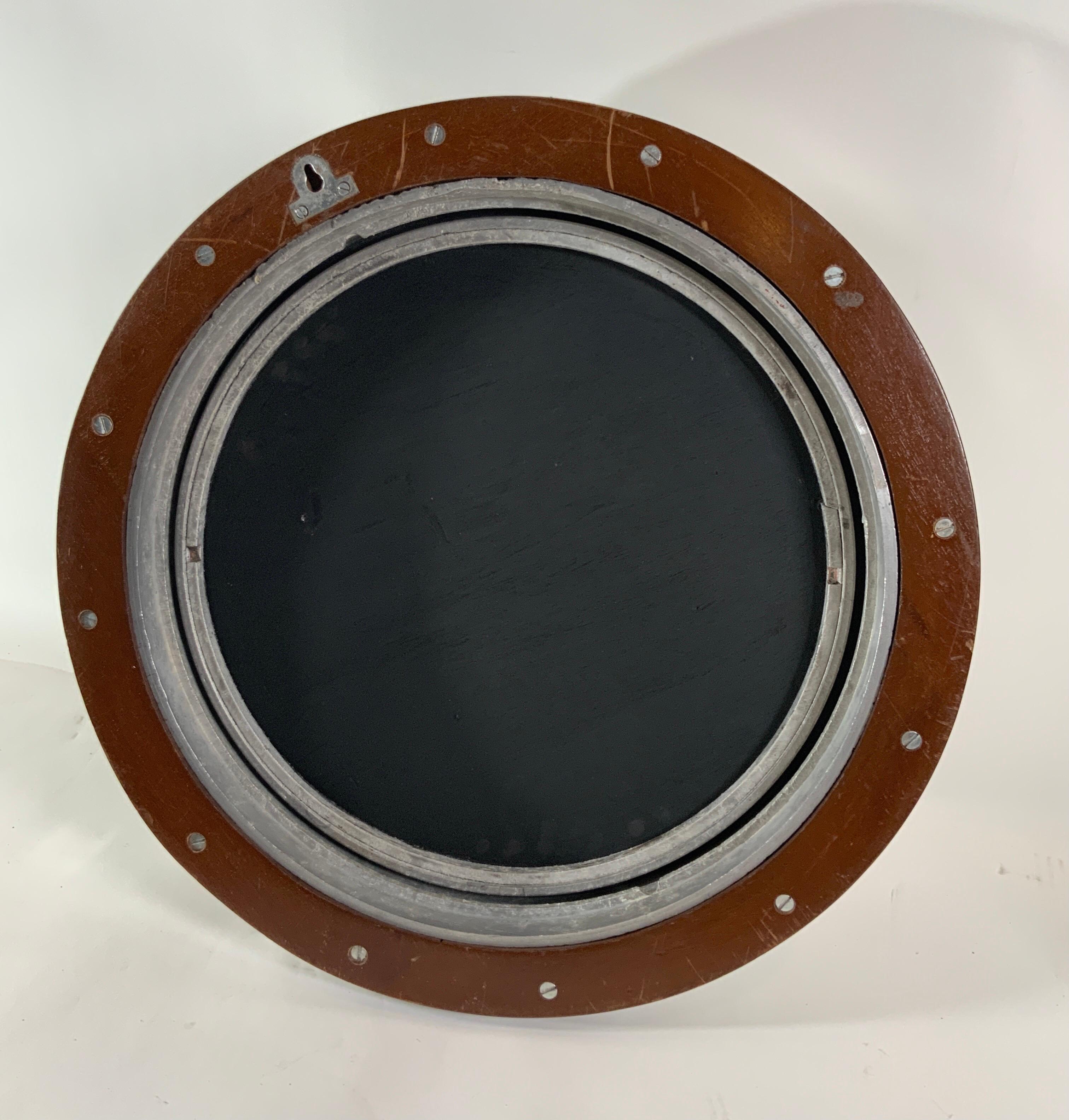 23 Inch Aluminum Ship’s Porthole Mirror For Sale 1
