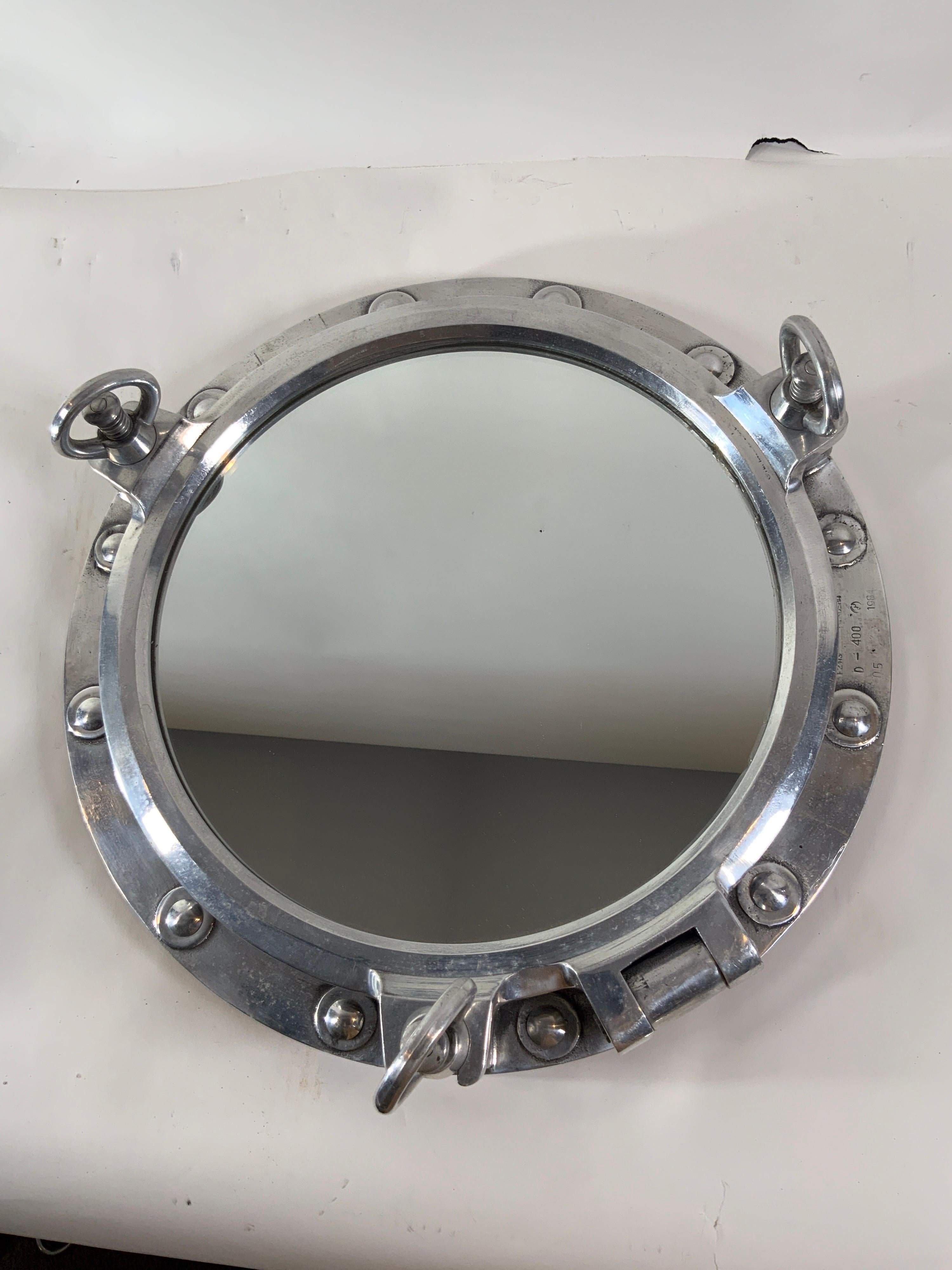 Aluminum Ship’s Porthole Mirror For Sale 5