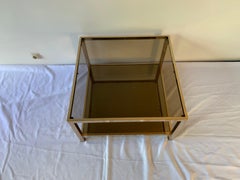 23-Karat Gold-Plated Two-Tier Squared Coffee Table by Belgo Chrome