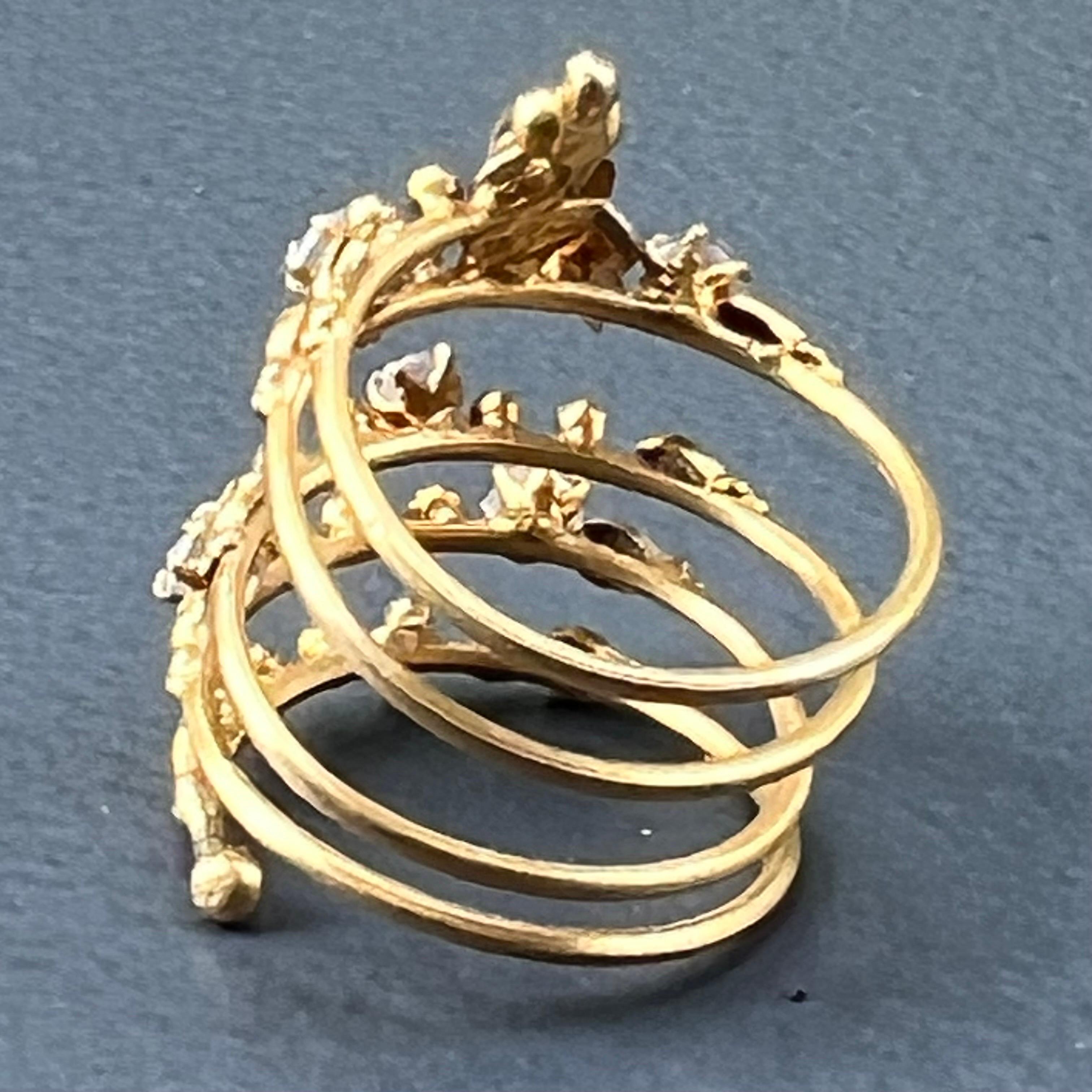 23 Karat solid gold coiled Ring Handmade Jewelry  In Good Condition For Sale In Plainsboro, NJ