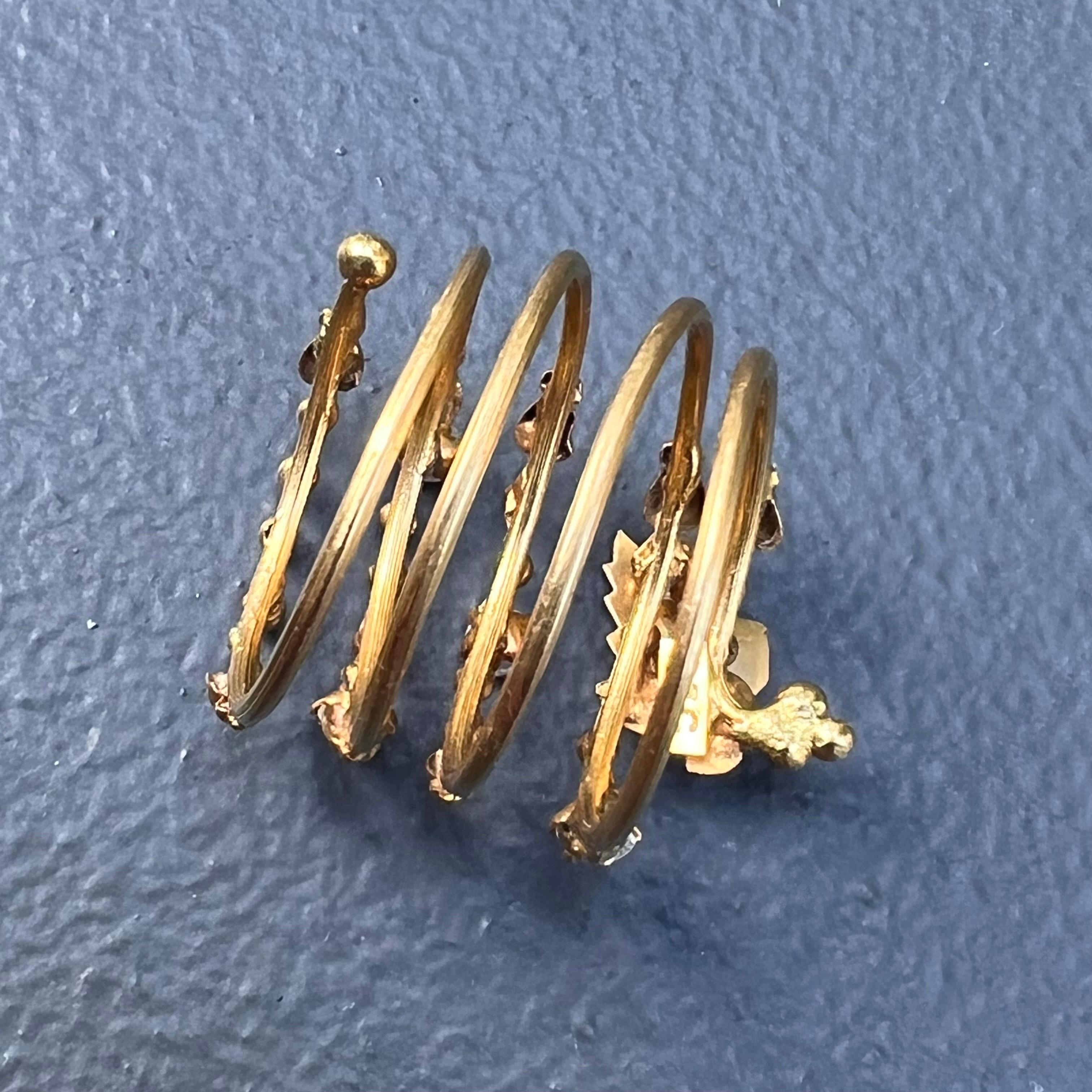 23 Karat solid gold coiled Ring Handmade Jewelry  For Sale 2