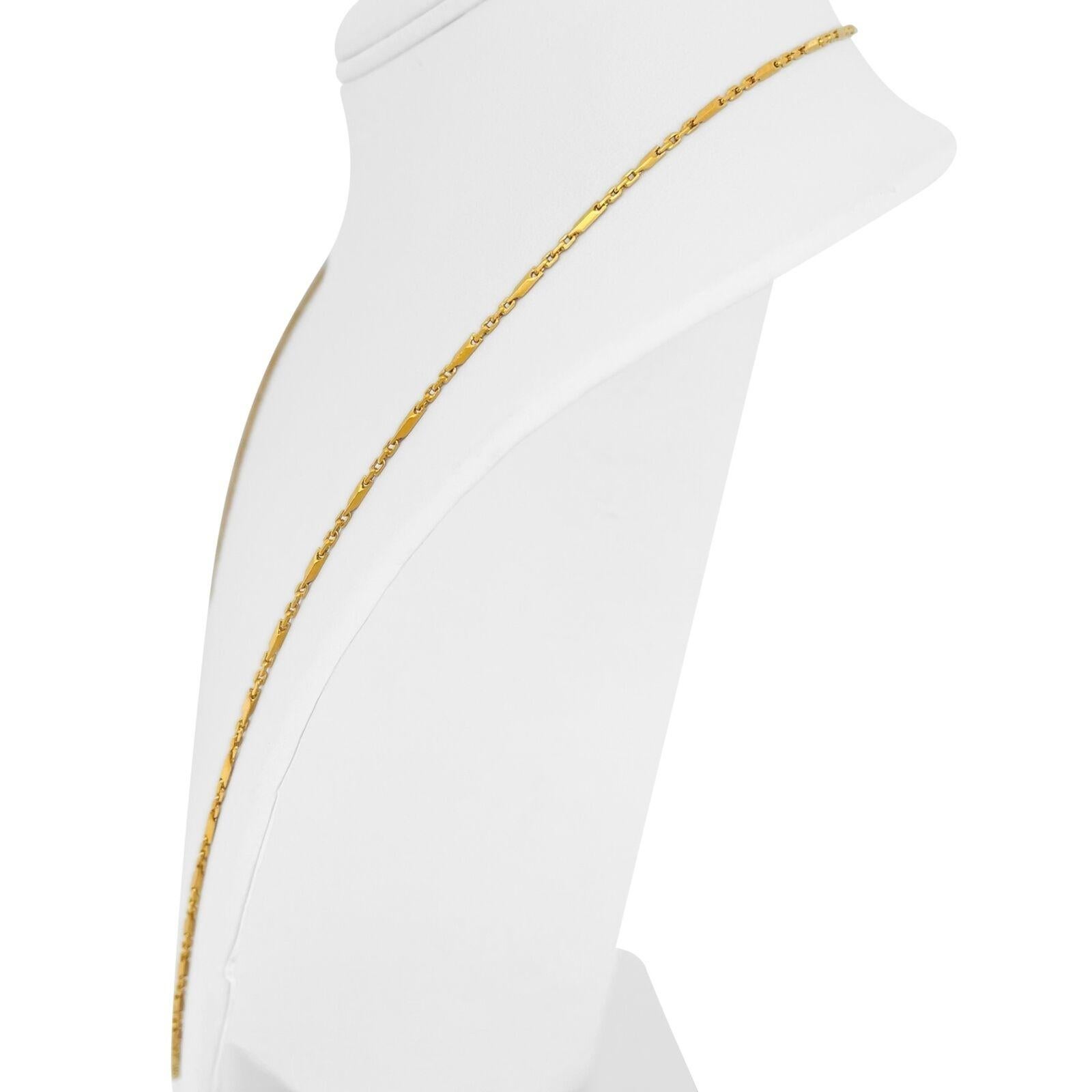 23k Gelbgold 14,5g solide dünne 1,5mm Bar und Kabel Link Kette Halskette 26