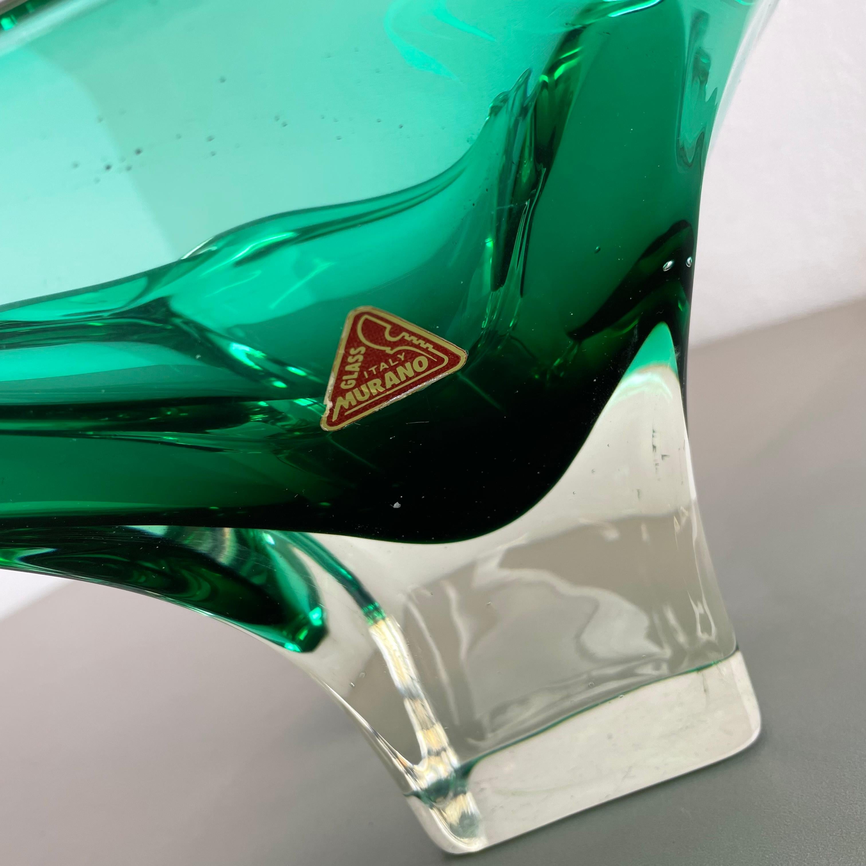 2, 3 Kg Glasschale Muschelaufsatz von Flavio Poli Attribut, Murano, Italien, 1970er im Zustand „Gut“ im Angebot in Kirchlengern, DE