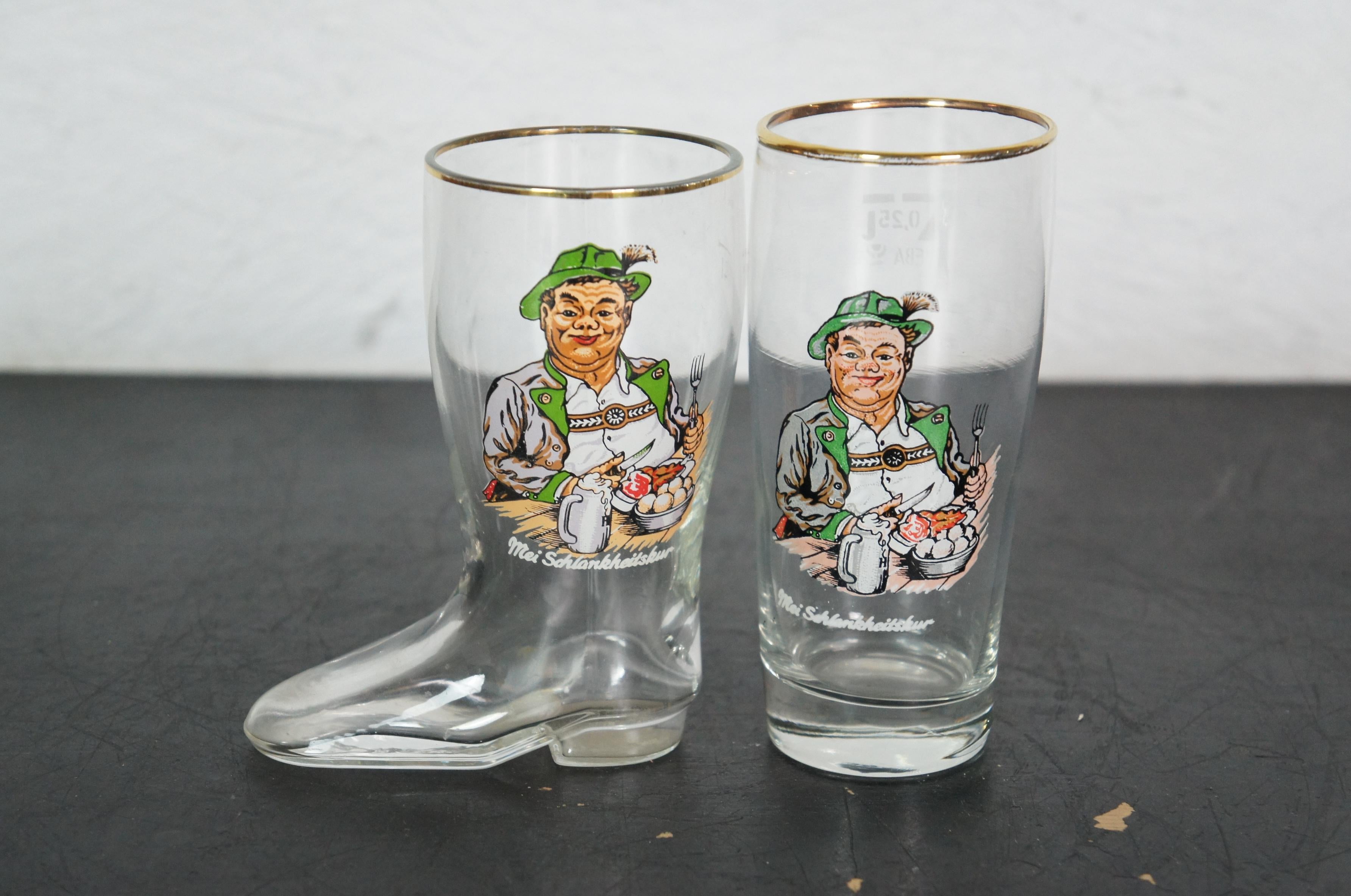 Lote de 23 vasos para beber cerveza alemana de mediados de siglo de humor arriesgado 2