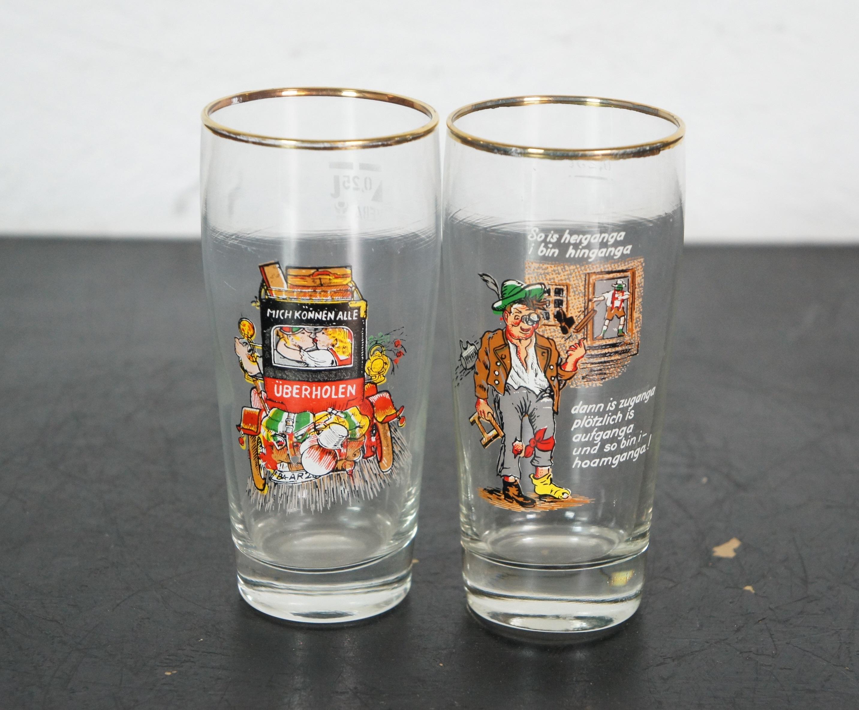 Lote de 23 vasos para beber cerveza alemana de mediados de siglo de humor arriesgado 3