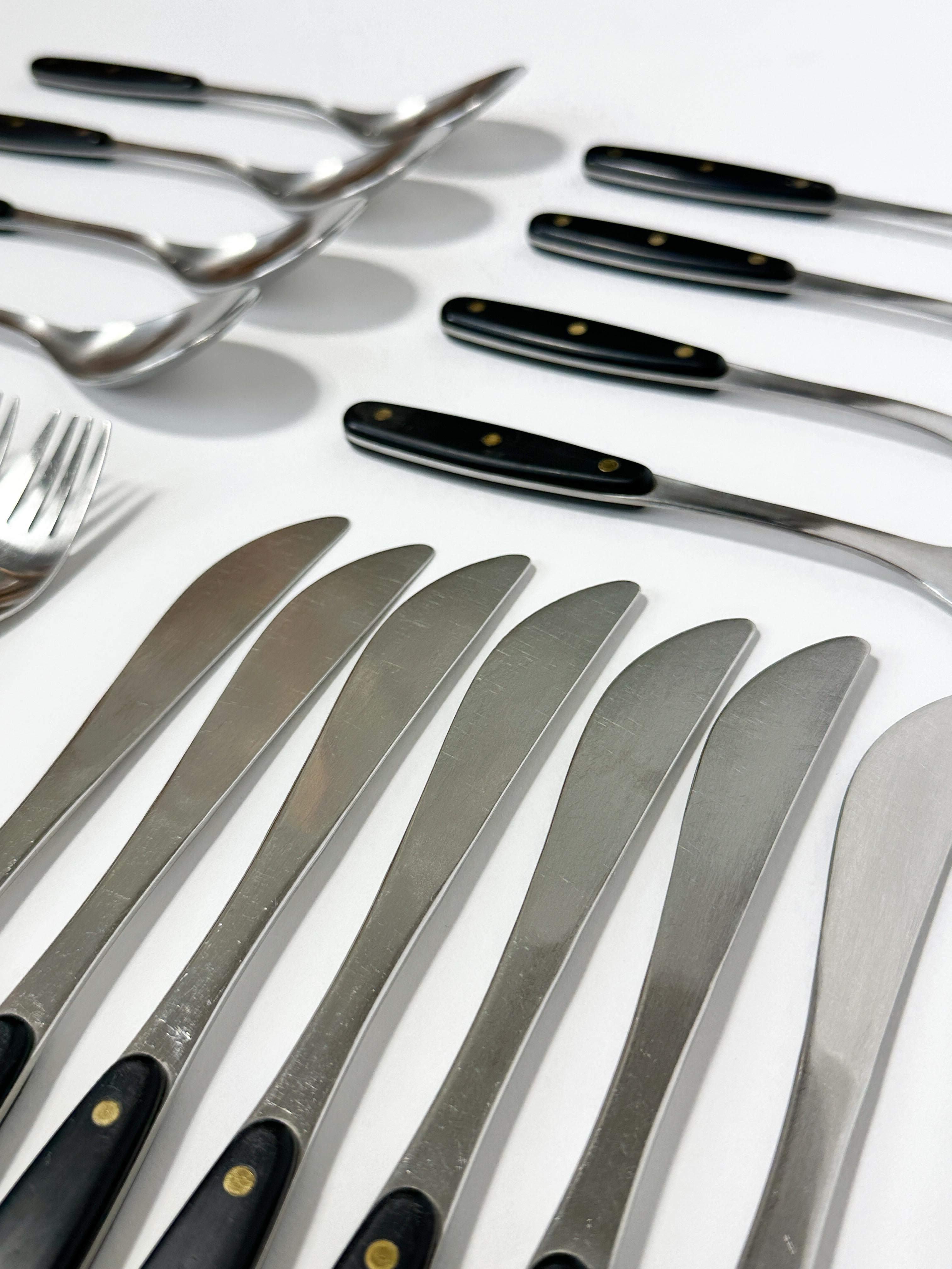 23 Pcs Adolf Babel Kievari Flatware Hackman Finland 1970s Stainless Steel 3