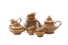 23-Piece English Victorian Porcelain Tea Set