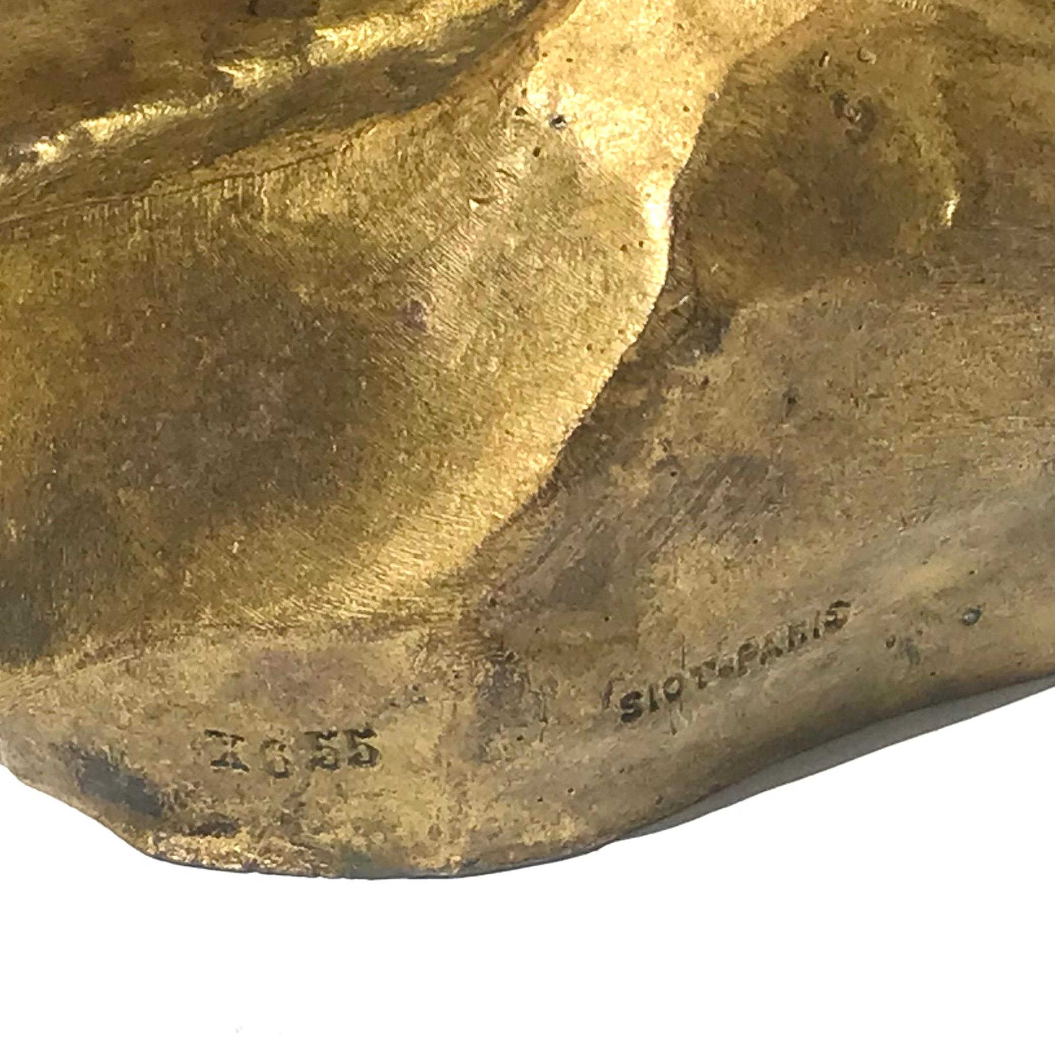 23” Raoul Larche  'L'Idée, Allégorie sur un Rocher' Gilt Bronze Inkwell For Sale 3