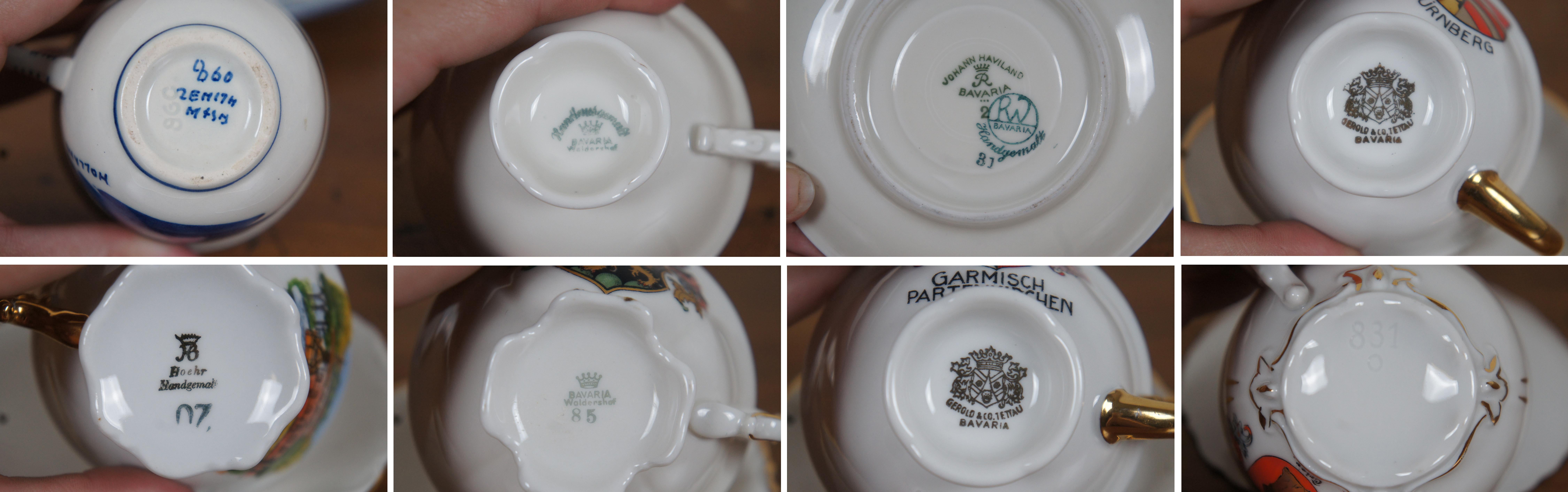 23 Vintage German Bavarian Holland Souvenir Demitasse Teacups Saucers en vente 5