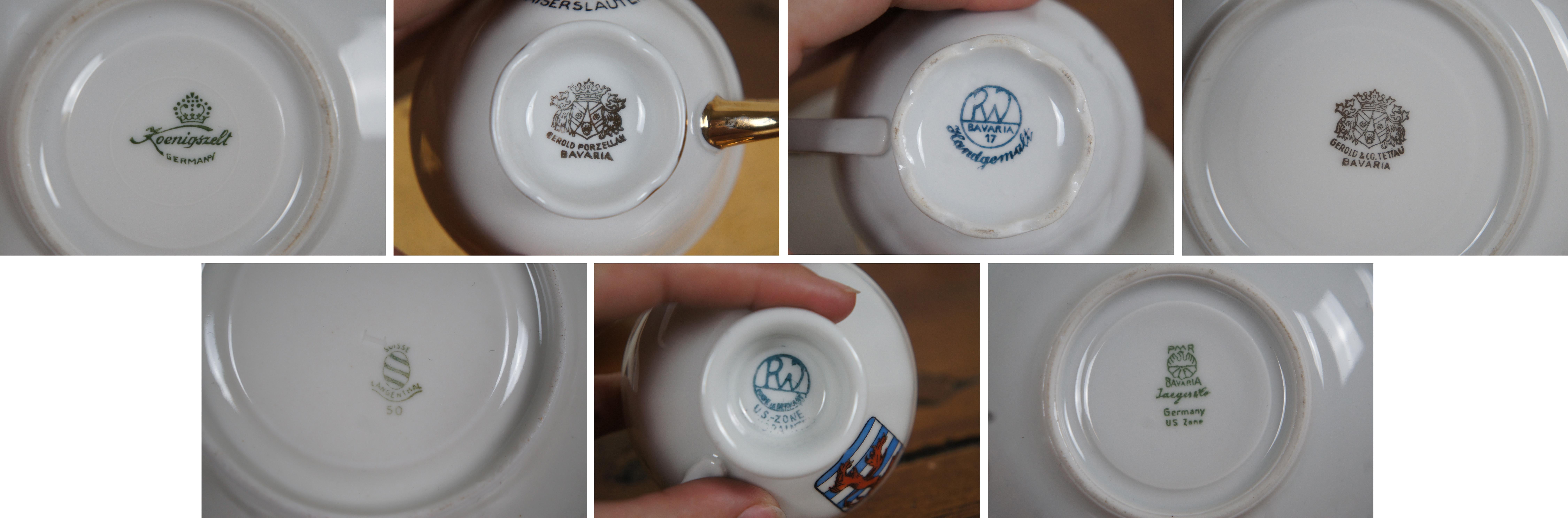 23 Vintage Alemán Bávaro Holanda Souvenir Demitasse Tazas de té Platillos en venta 3