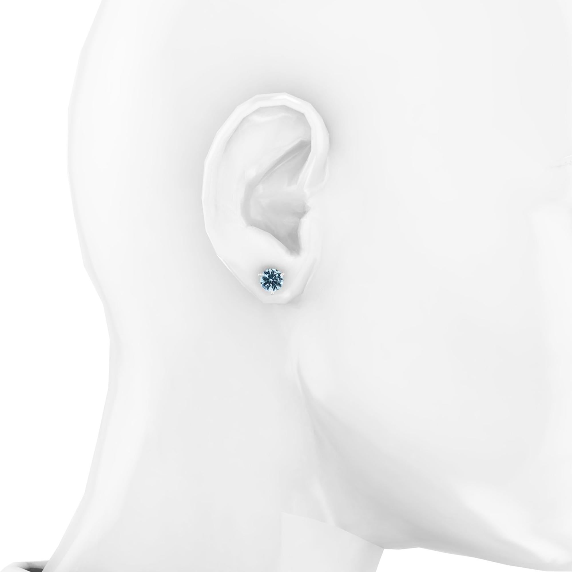 2.30 Carat Aquamarine Martini Ear Studs 18 Karat White Gold In New Condition For Sale In New York, NY