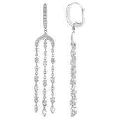 2.30 Carat Chandelier Diamond Gold Earrings