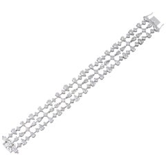 23.0 Carat Diamond 14 Karat White Gold Bracelet