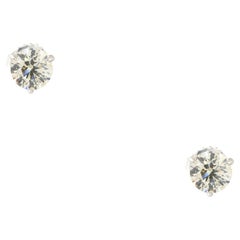 2.30 Carat Diamond Stud Earrings 14 Karat in Stock