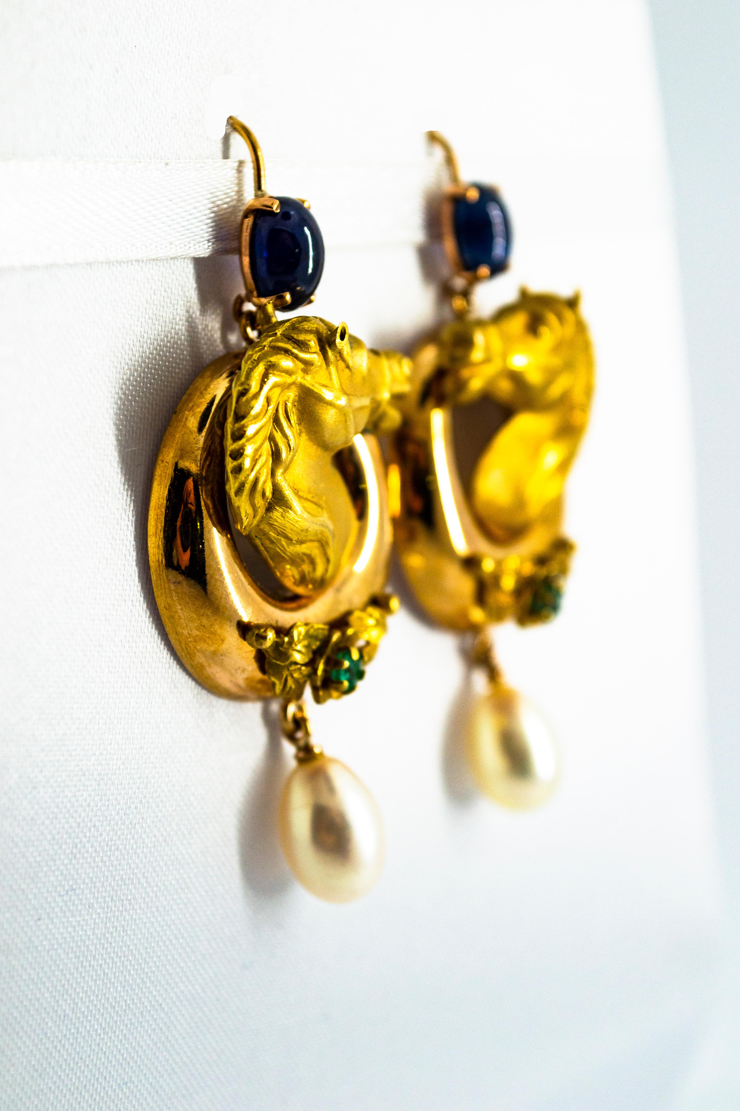 gold horse earrings