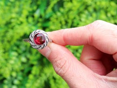 2.30 Carat Garnet and 0.30 Carat Diamond Platinum Cocktail Ring Circa 1920