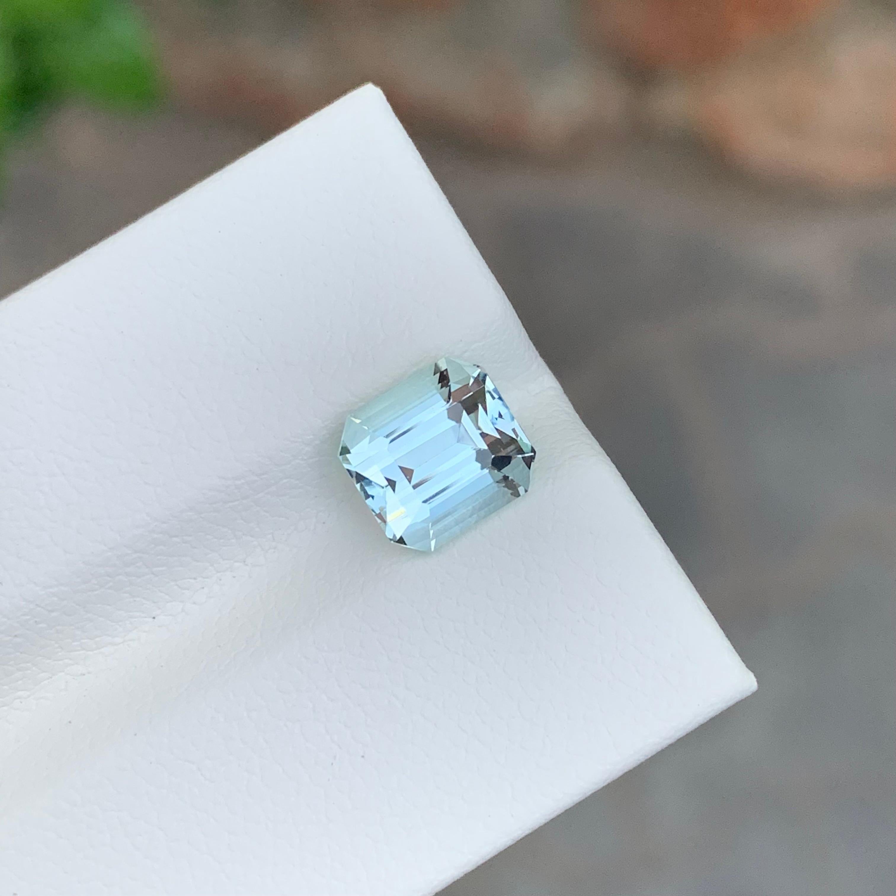 Arts and Crafts 2.30 Carat Genuine Natural Loose Aquamarine Cushion Shape Gemstone For Sale