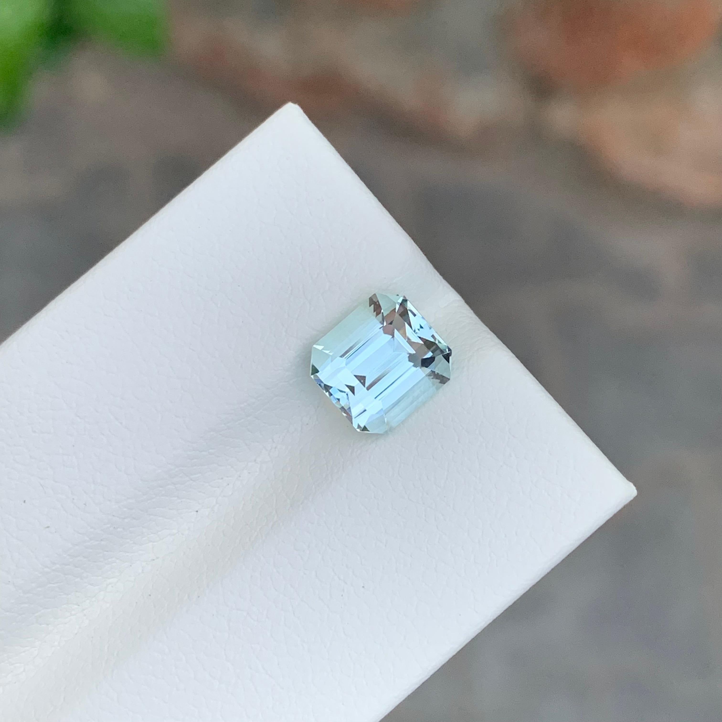 Women's or Men's 2.30 Carat Genuine Natural Loose Aquamarine Cushion Shape Gemstone For Sale