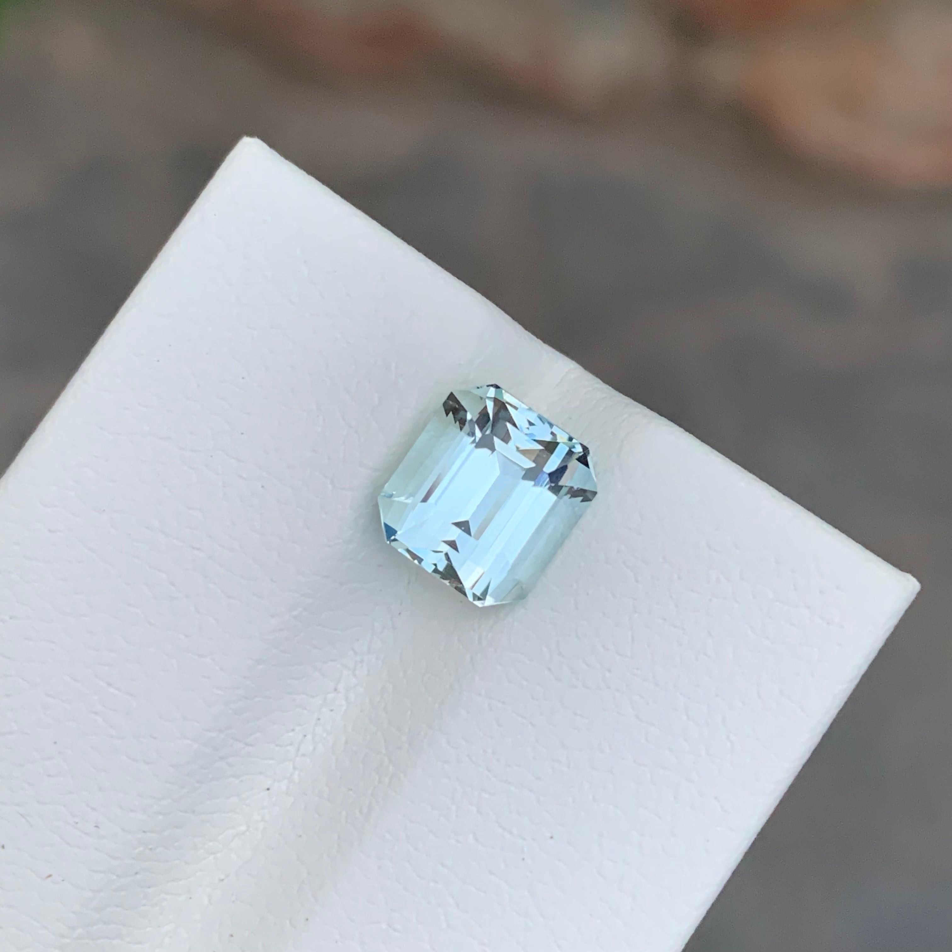 2.30 Carat Genuine Natural Loose Aquamarine Cushion Shape Gemstone For Sale 1