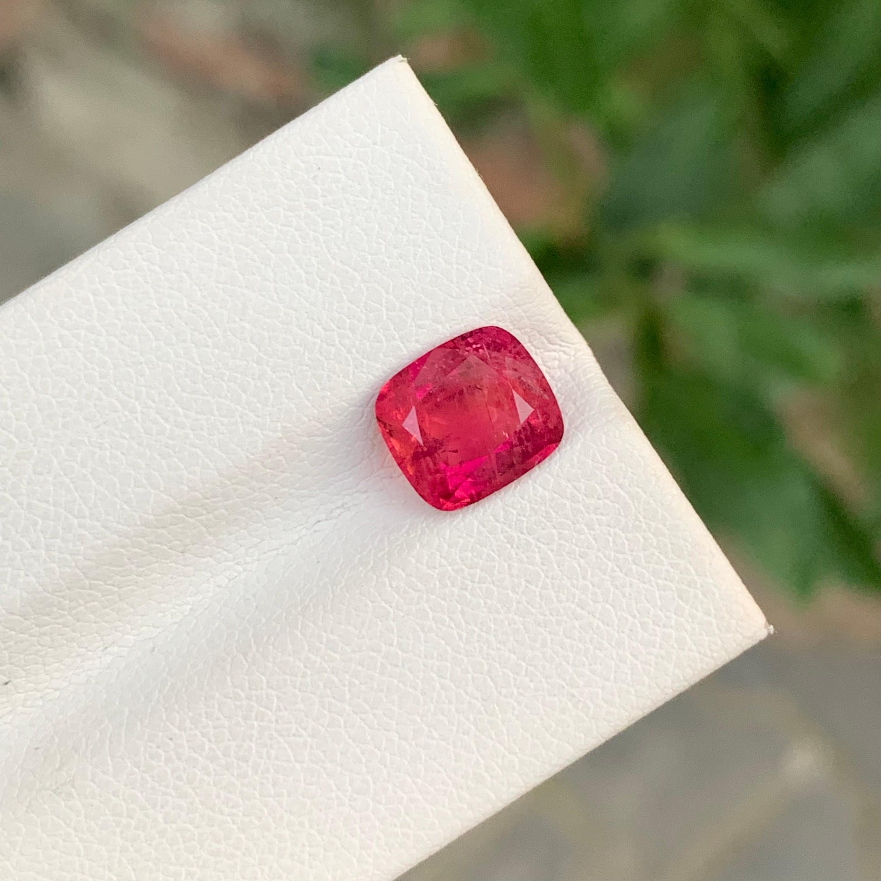 2.30 Carat Good Looking Faceted Rubellite Tourmaline Cushion Shape Gemstone For Sale 3