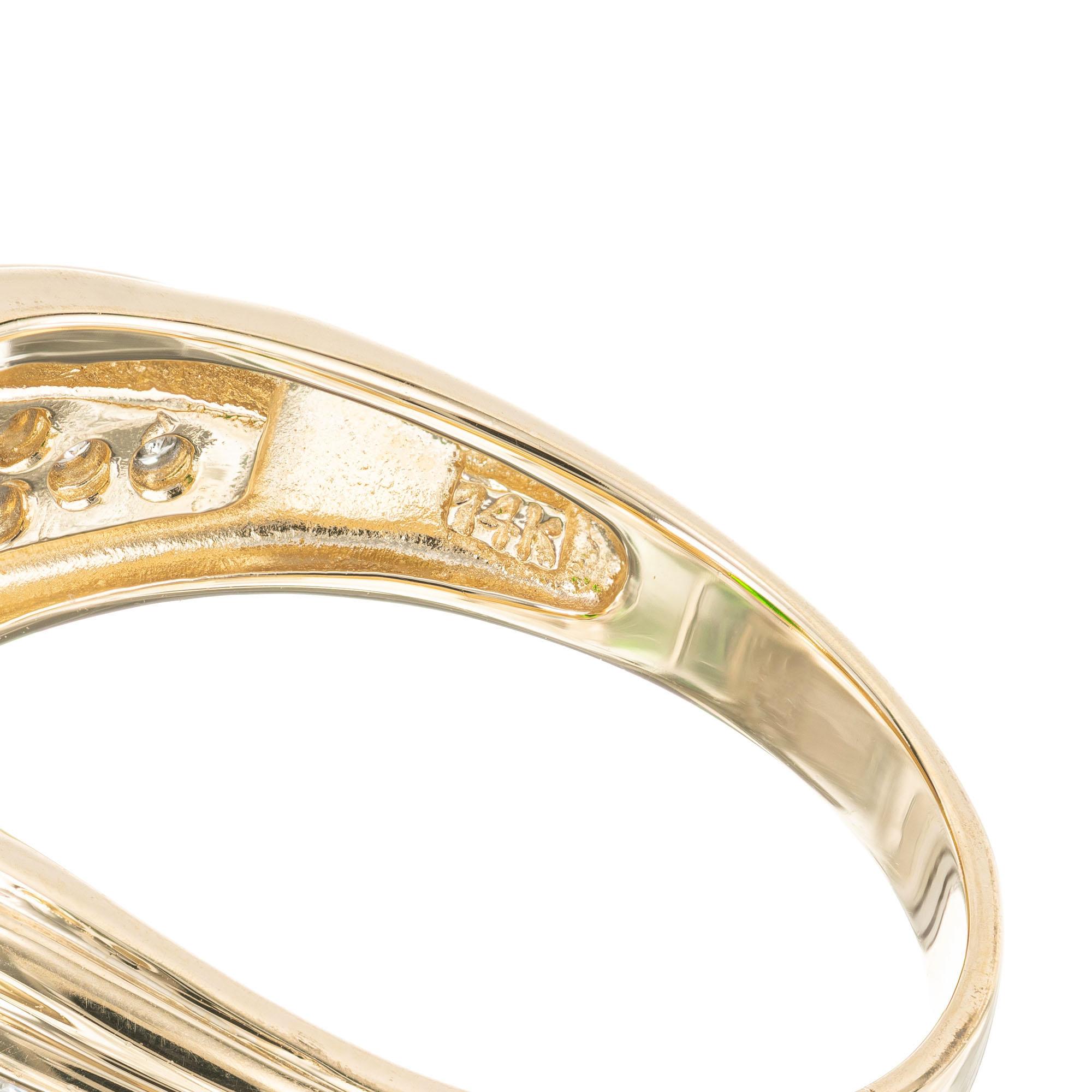 2,30 Karat Grüner Turmalin Diamant Gelbgold Ring im Angebot 1