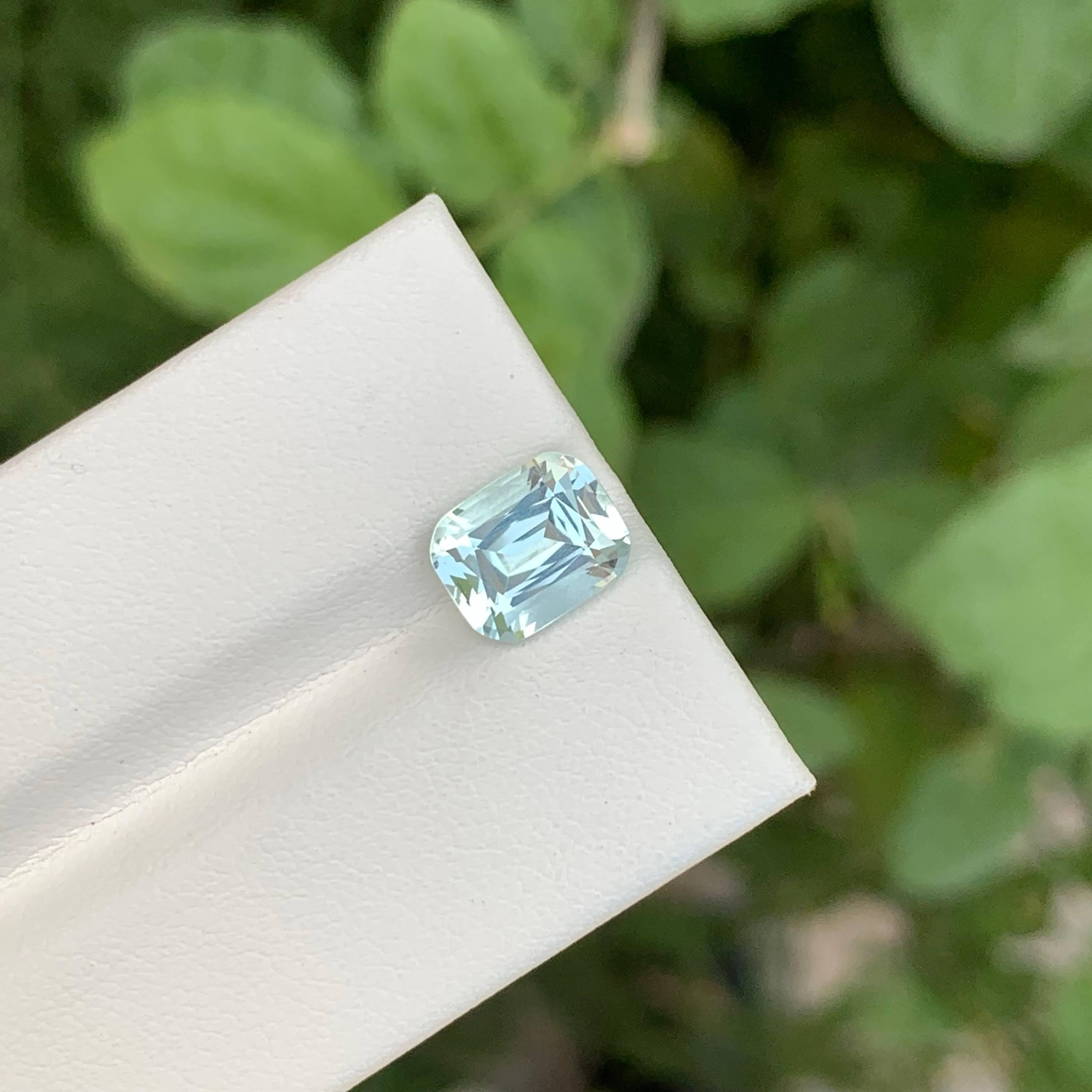 Weight 2.30 carat
Dimensions 9.1x7.3x5.5mm
Treatment None
Origin Pakistan
Clarity  VVS
Shape Cushion
Cut Fancy Cushion
NA


This beautiful 2.30 carat loose Light Blue Aquamarine is a natural gemstone sourced from the rugged mountains of Pakistan, a