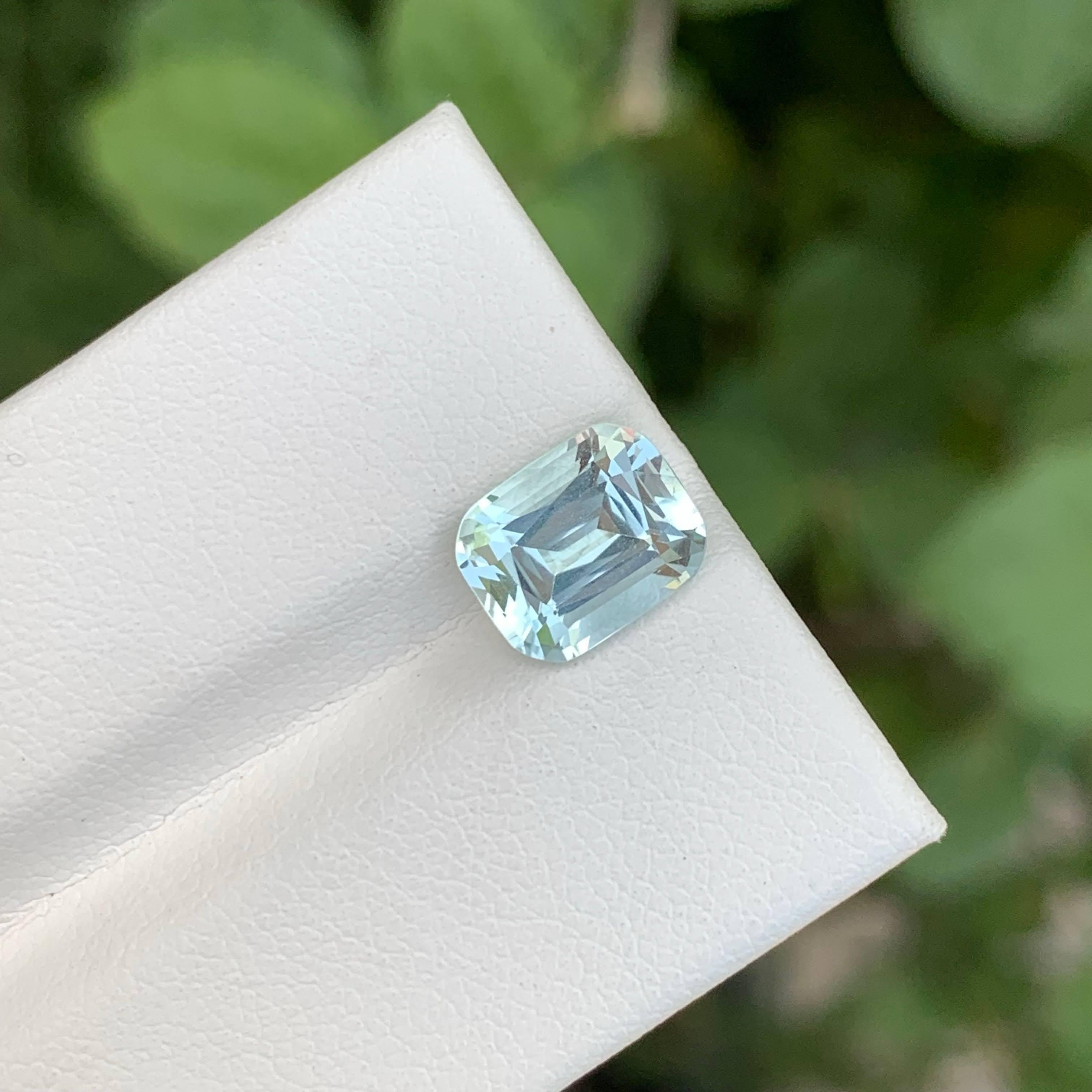 2.30 Carat Loose Light Blue Aquamarine Stone Cushion Cut Natural Pakistani Gem (Moderne) im Angebot