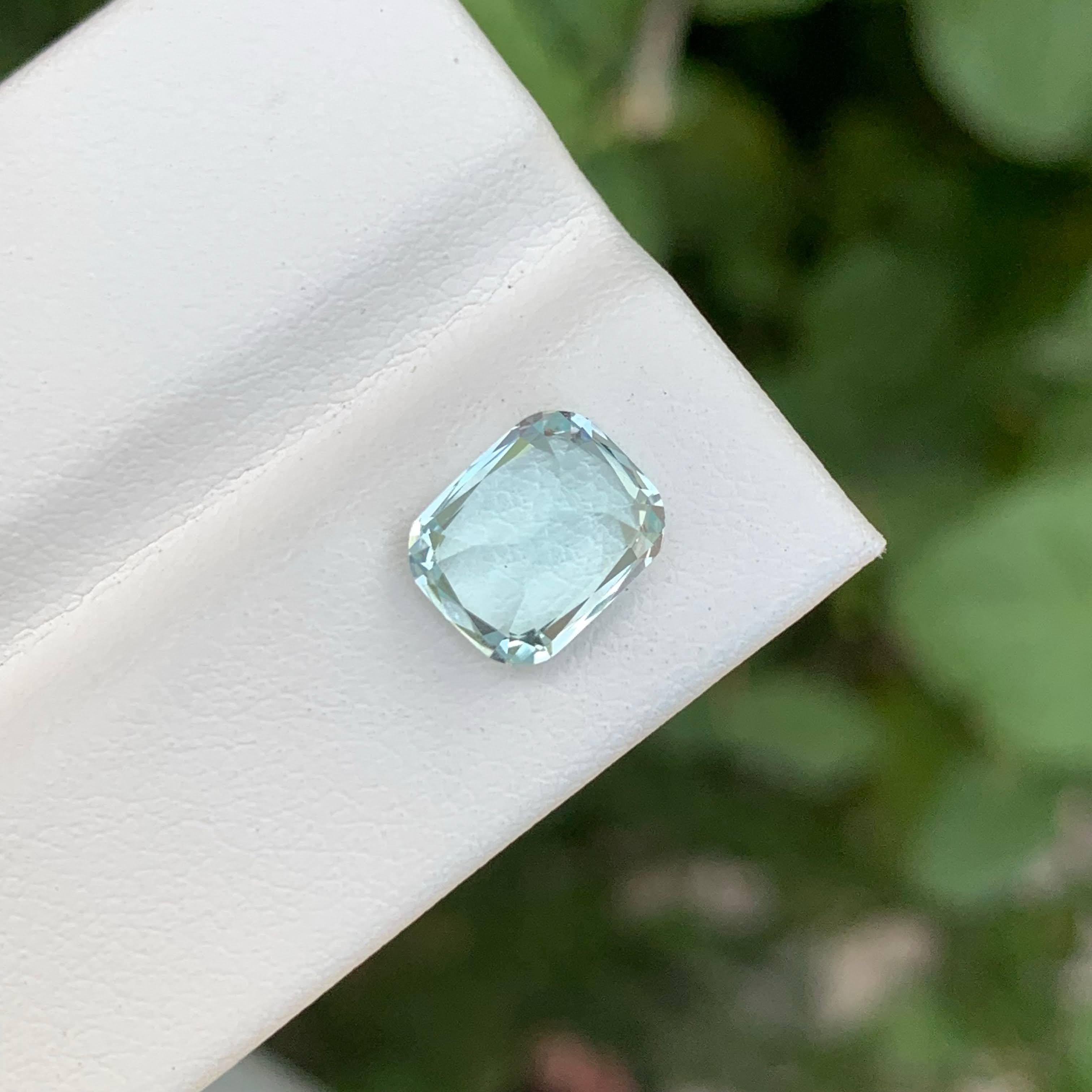 2.30 Carat Loose Light Blue Aquamarine Stone Cushion Cut Natural Pakistani Gem im Angebot 2