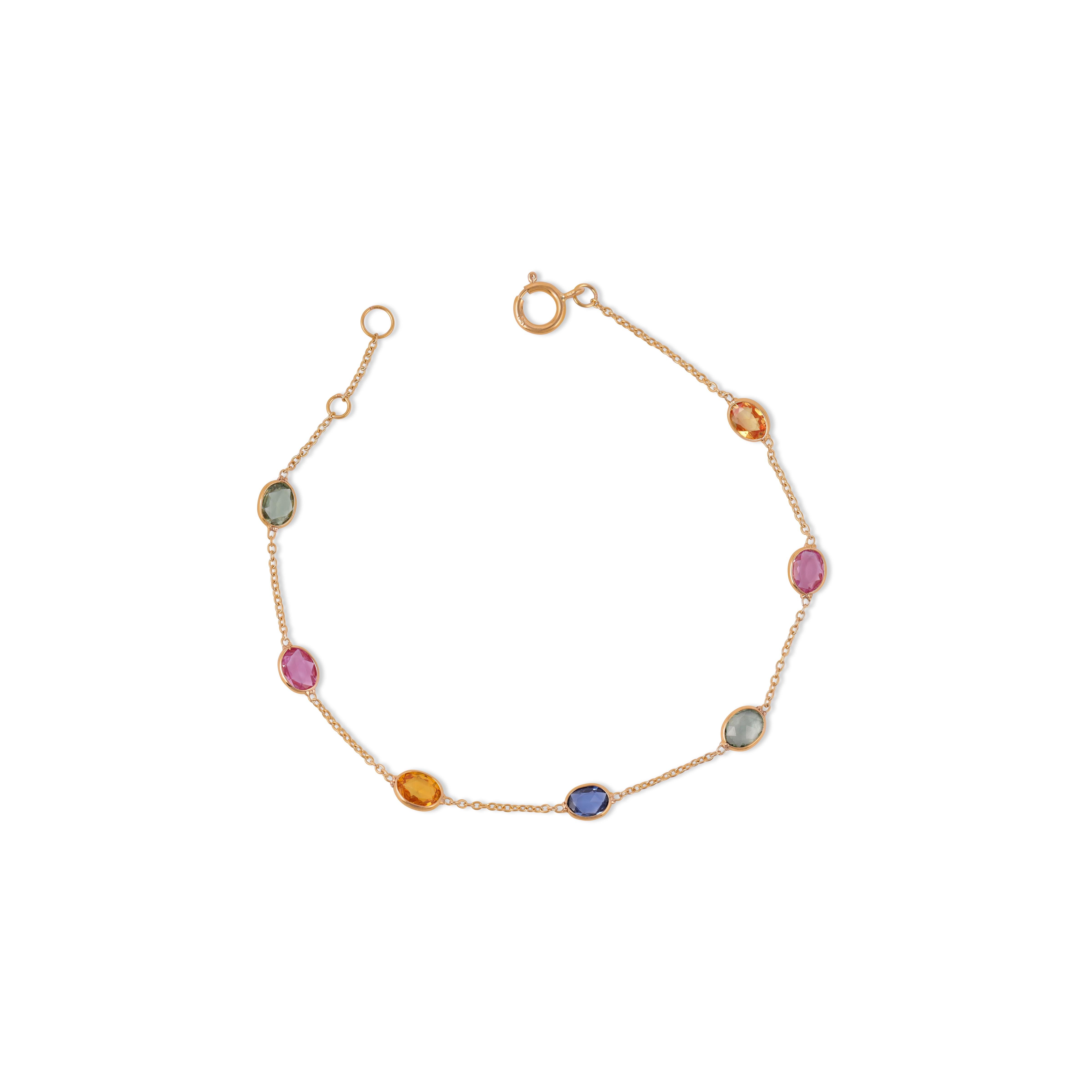 Rose Cut 2.30 Carat Multi-Sapphire Tennis Bracelet