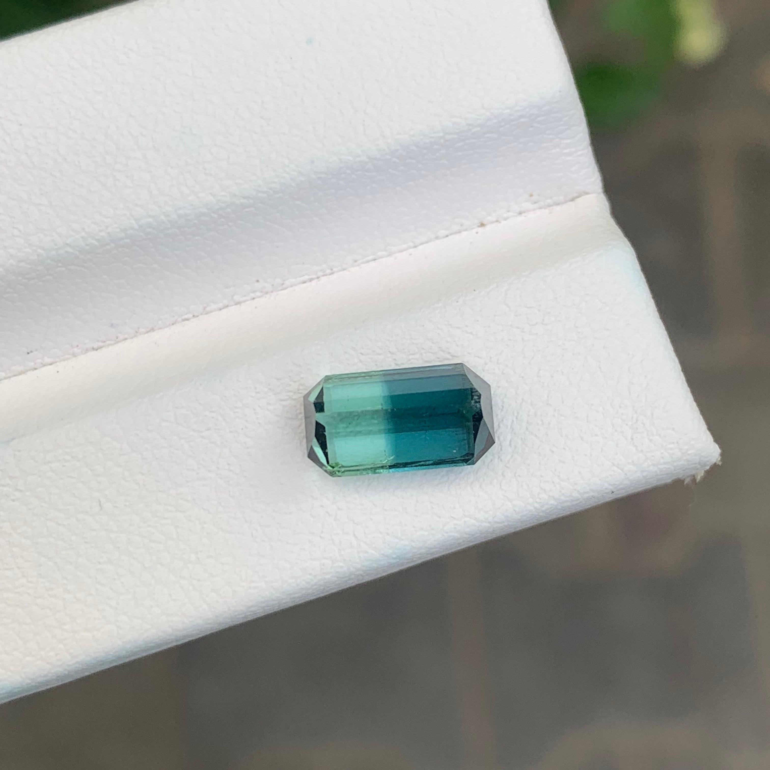 2.30 Carat Natural Bi Colour Tourmaline Emerald Shape Gemstone For Sale 1