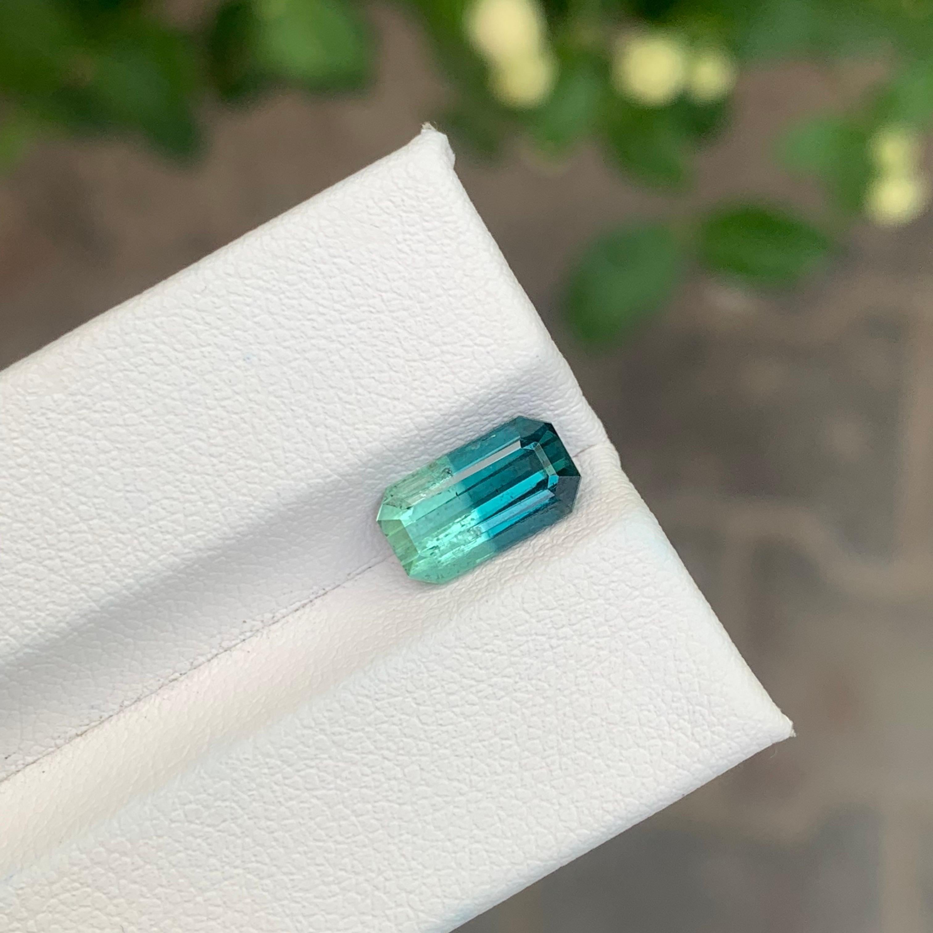 2.30 Carat Natural Bi Colour Tourmaline Emerald Shape Gemstone For Sale 3