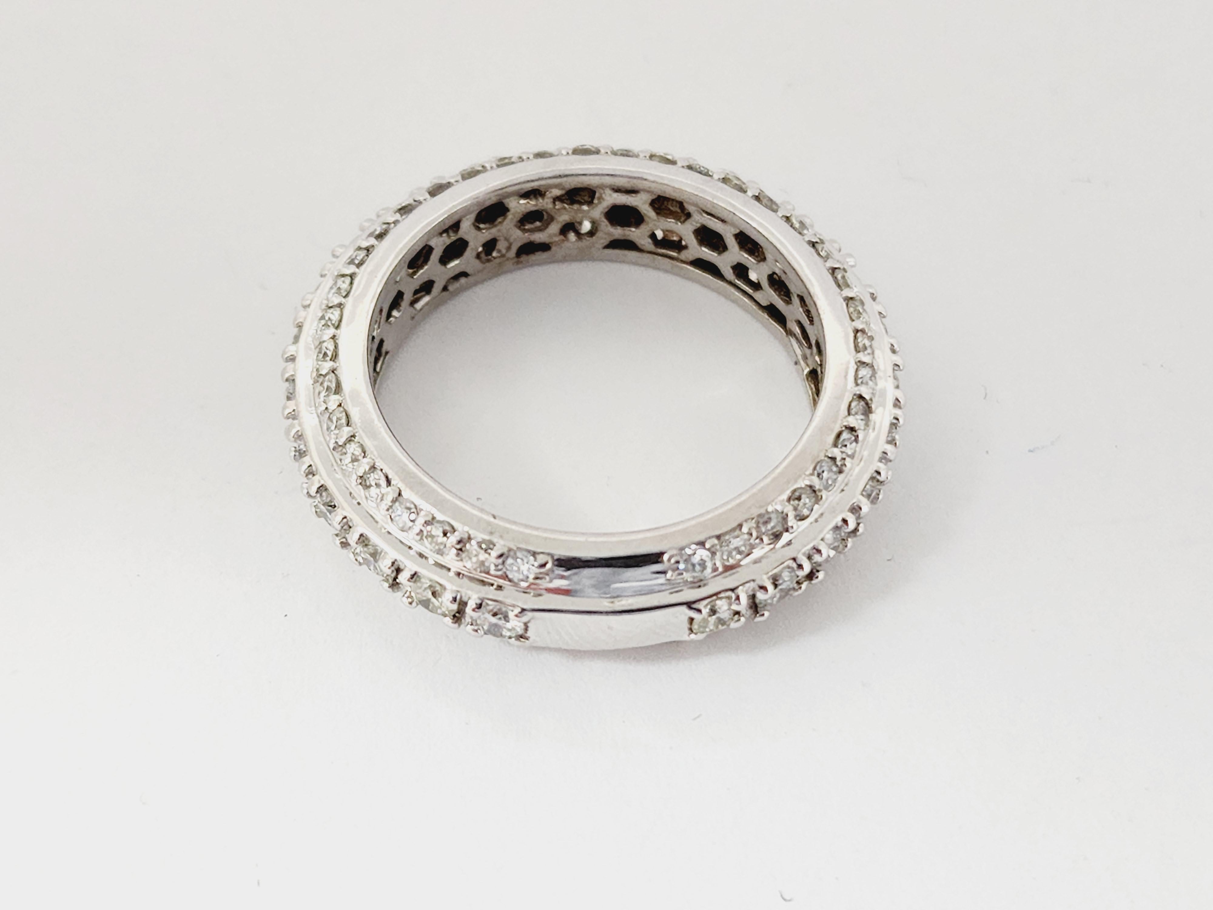 2,30 Karat Natürlicher Diamant-Eternity-Ring aus 14 Karat Weißgold (Rundschliff)