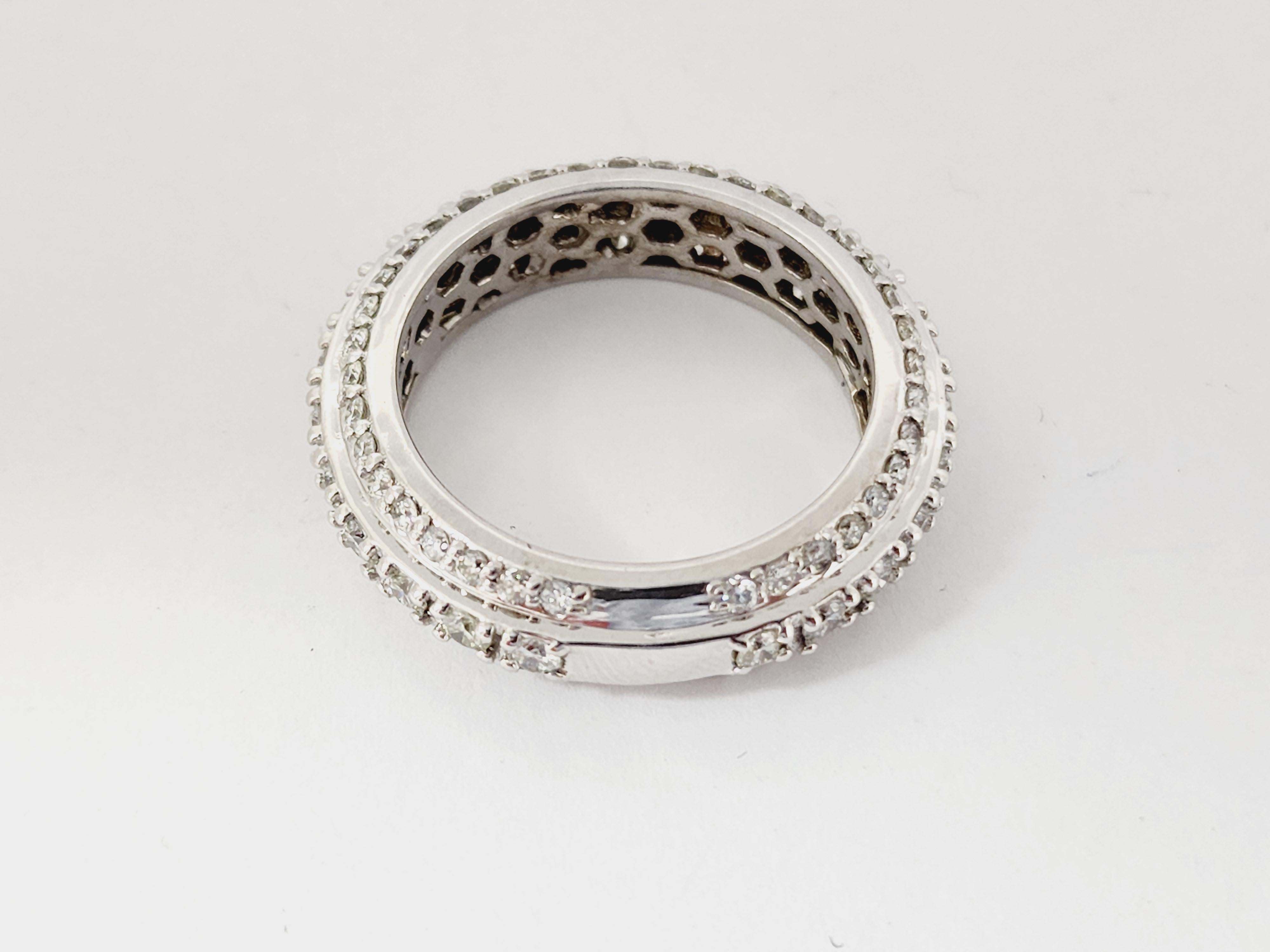 2,30 Karat Natürlicher Diamant-Eternity-Ring aus 14 Karat Weißgold Damen