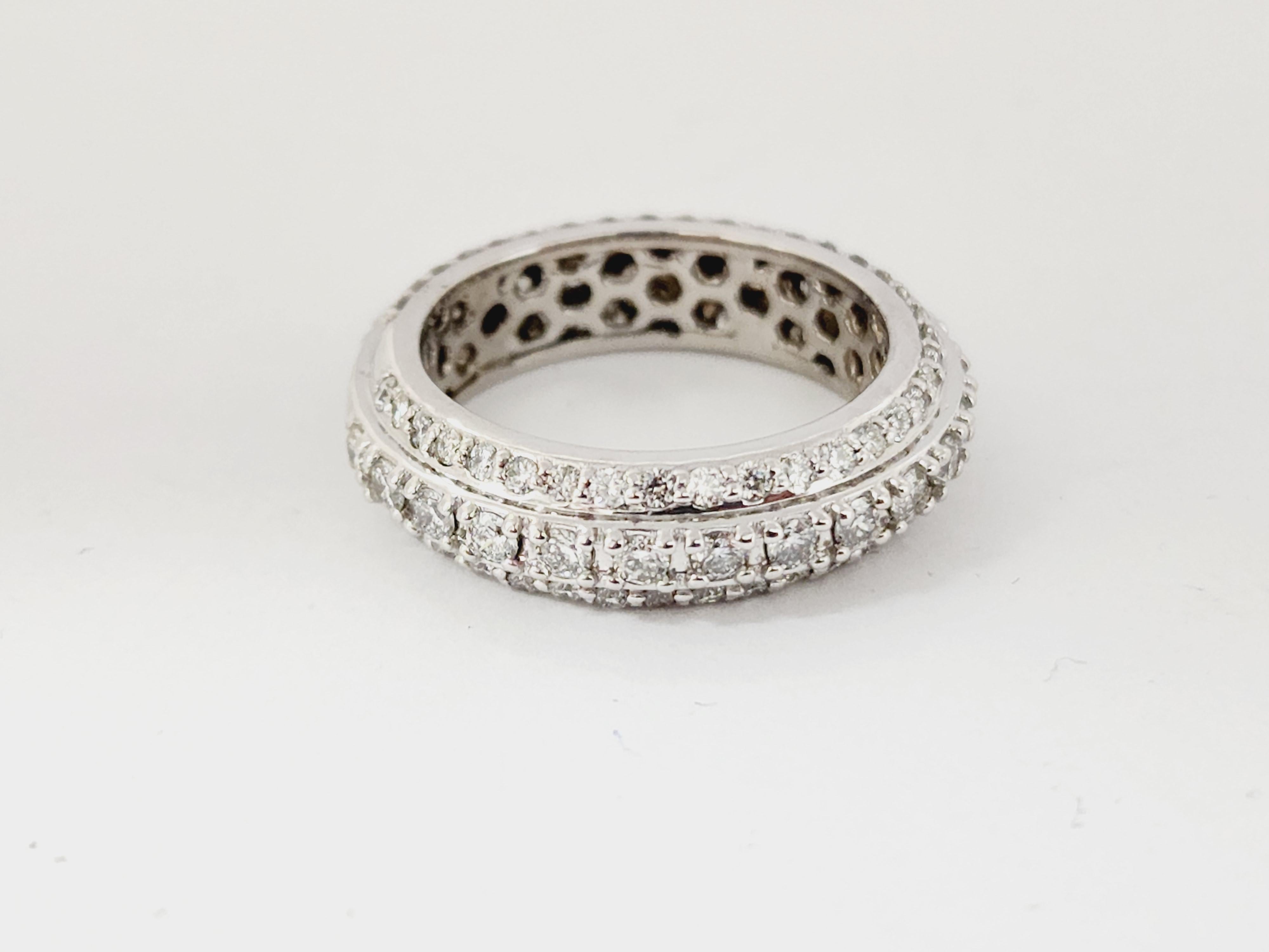2,30 Karat Natürlicher Diamant-Eternity-Ring aus 14 Karat Weißgold 2